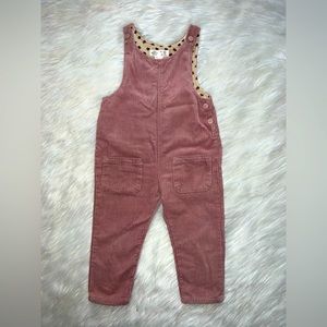 Zara BabyGirl Pink Corduroy Overalls Sz 3/4